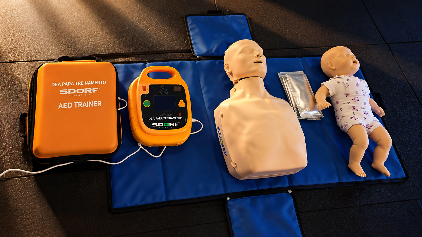 Equipamentos utilizados em treinamento de emergência